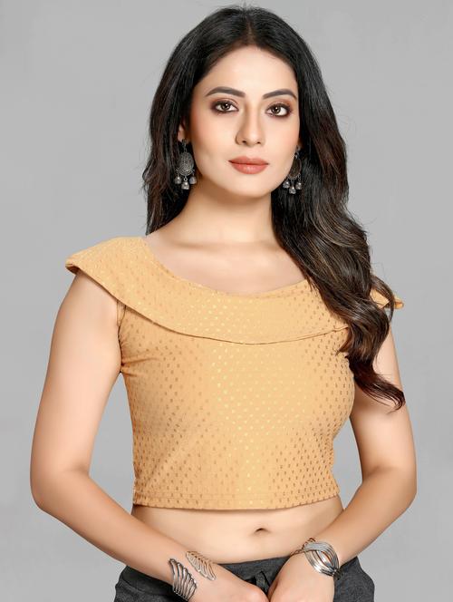self design cotton regular stitched blouse - 20182569 - Very Small Image - 1