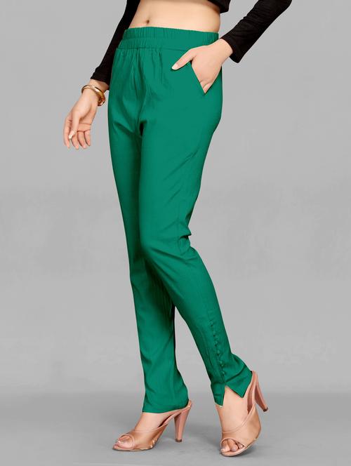 women solid mid rise trouser - 20183428 - Very Small Image - 1