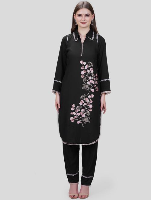 embroidered kurta pant set - 20183498 - Very Small Image - 1