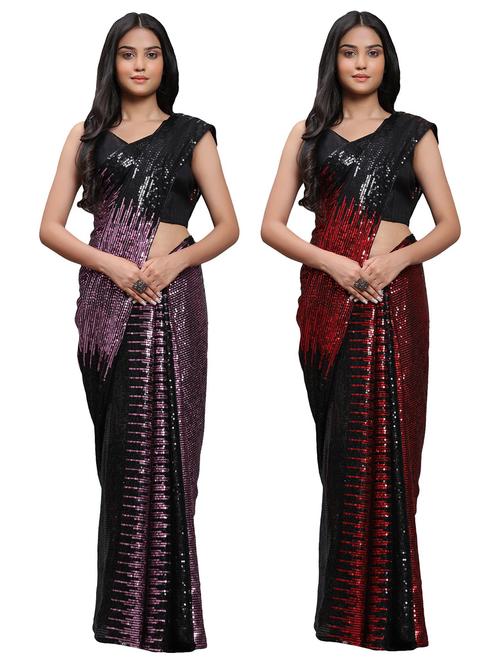 women's saree combo with blouse - 20183694 - Very Small Image - 1