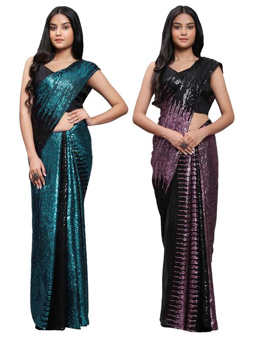 women's saree combo with blouse - 20183726 - Very Small Image - 1