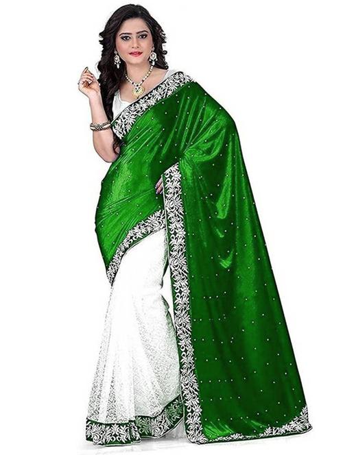 green self design velvet saree with blouse - 20183941 - Very Small Image - 1