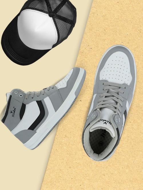 grey synthetic lace up sneakers - 20184514 - Very Small Image - 1