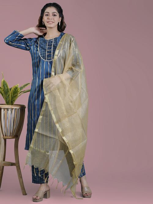 self design kurta pant set with dupatta - 20184785 - Very Small Image - 1