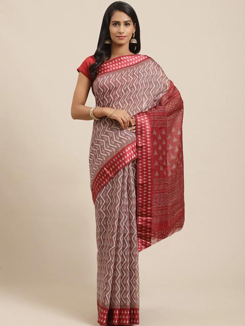 multi colored printed saree with blouse - 20185411 - Very Small Image - 1