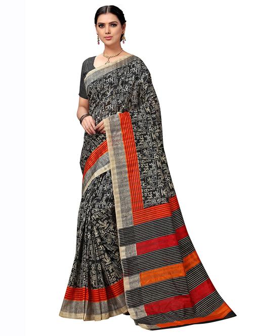 women printed saree with blouse - 20185646 - Very Small Image - 1
