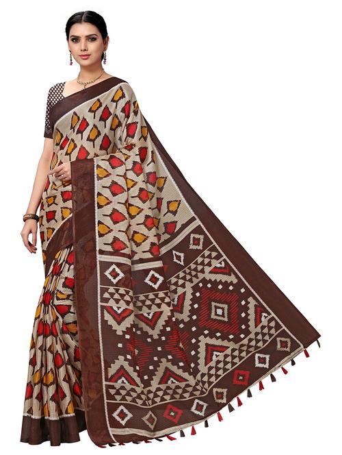 women printed saree with blouse - 20185656 - Very Small Image - 1