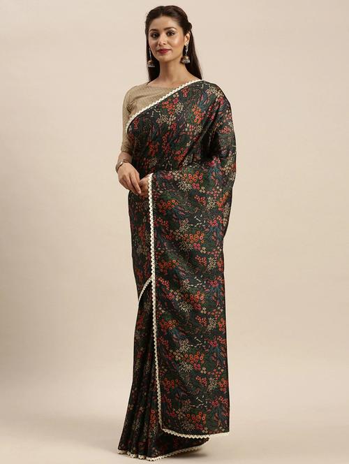 multi color floral printed saree with blouse - 20185672 - Very Small Image - 1