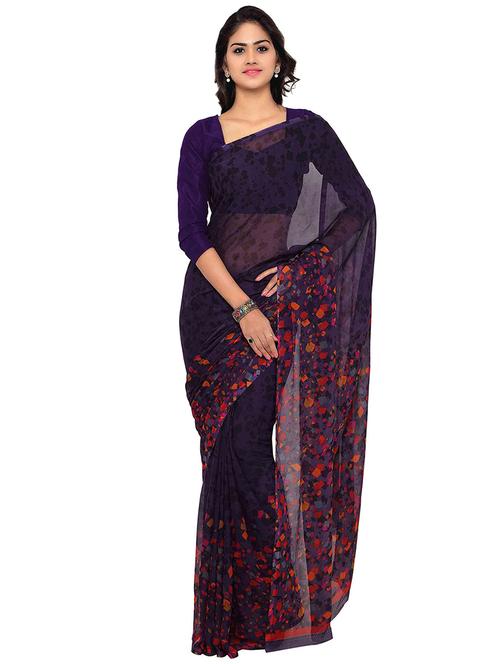 women printed saree with blouse - 20185757 - Very Small Image - 1