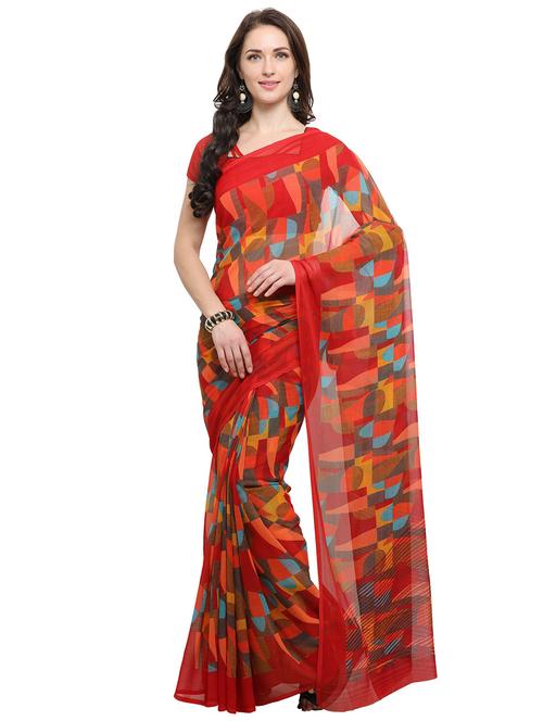 multi color printed saree with blouse - 20185784 - Very Small Image - 1