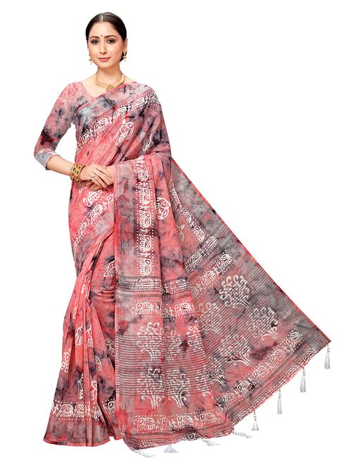 pink abstract saree with blouse - 20185839 - Very Small Image - 1