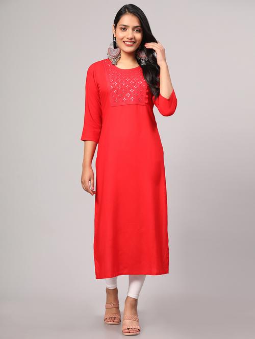 self design straight long kurta - 20186040 - Very Small Image - 1