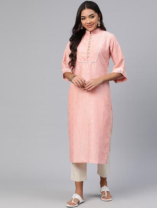 mandarin neck printed straight kurta - 20186077 - Very Small Image - 1