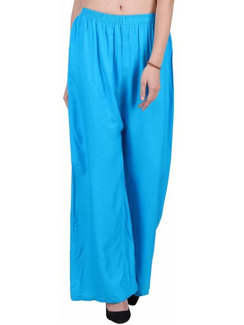 women solid viscose wide leg trouser - 20187141 - Very Small Image - 1