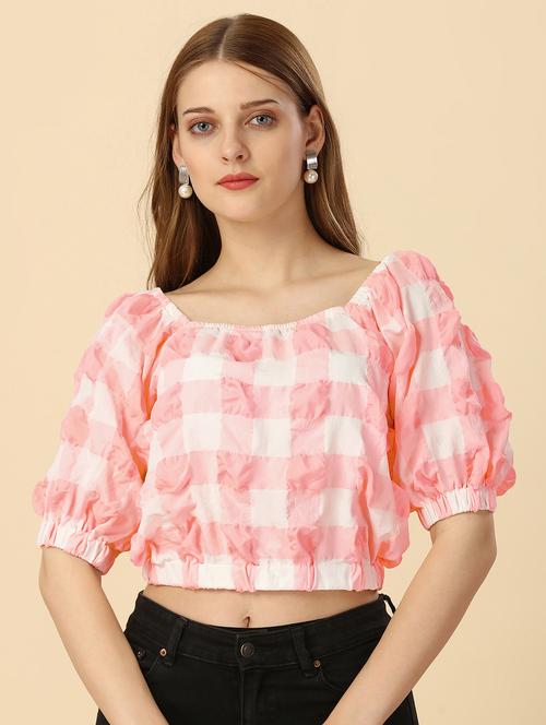 women's blouson sweetheart neck top - 20187383 - Very Small Image - 1