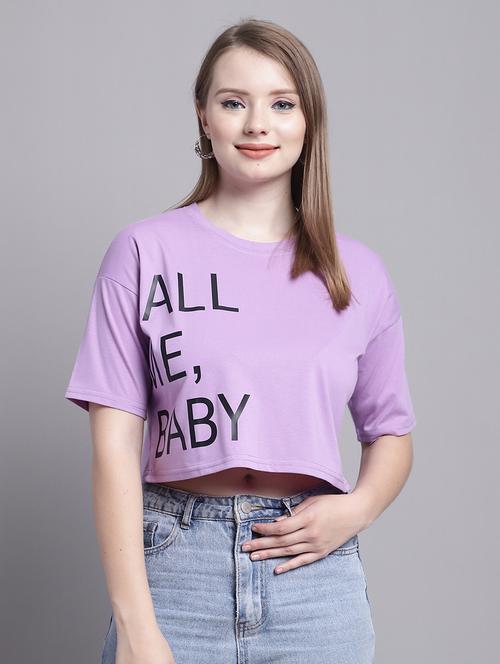 women's front print round neck t-shirt - 20188209 - Very Small Image - 1