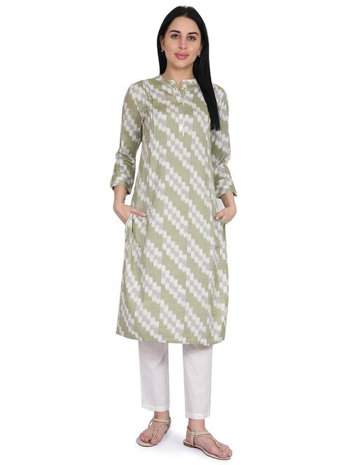 green colored a-line kurta - 20188860 - Very Small Image - 1