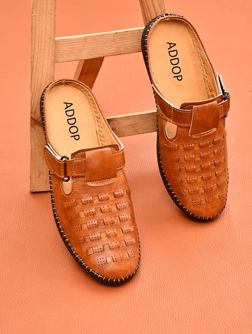 men tan slip on casual sandal - 20189266 - Very Small Image - 1