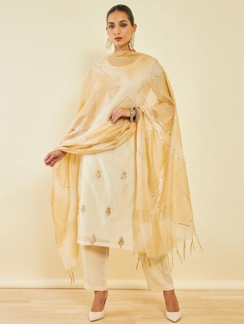 embroidered kurta palazzo set with dupatta - 20189707 - Very Small Image - 1