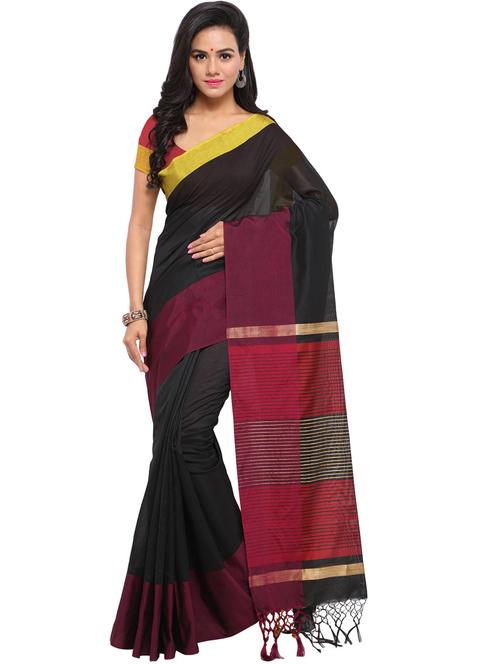 color block woven saree with blouse - 20190178 - Very Small Image - 1