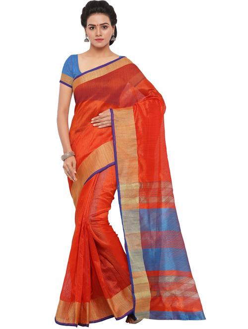 solid bordered saree with blouse - 20190206 - Very Small Image - 1