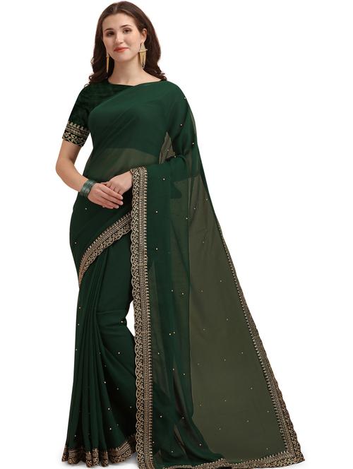 embroidered saree with blouse - 20190256 - Very Small Image - 1