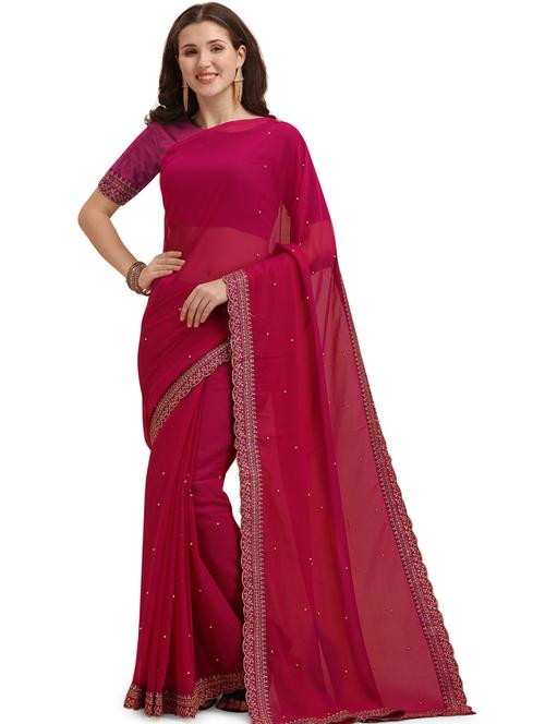 embroidered saree with blouse - 20190269 - Very Small Image - 1