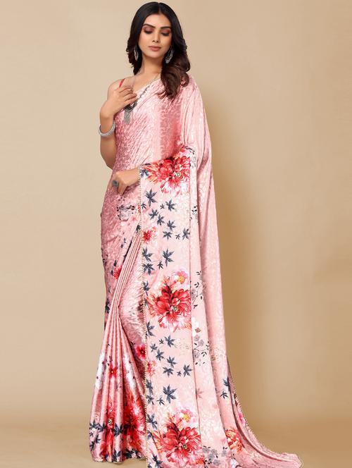floral printed saree with blouse - 20190278 - Very Small Image - 1