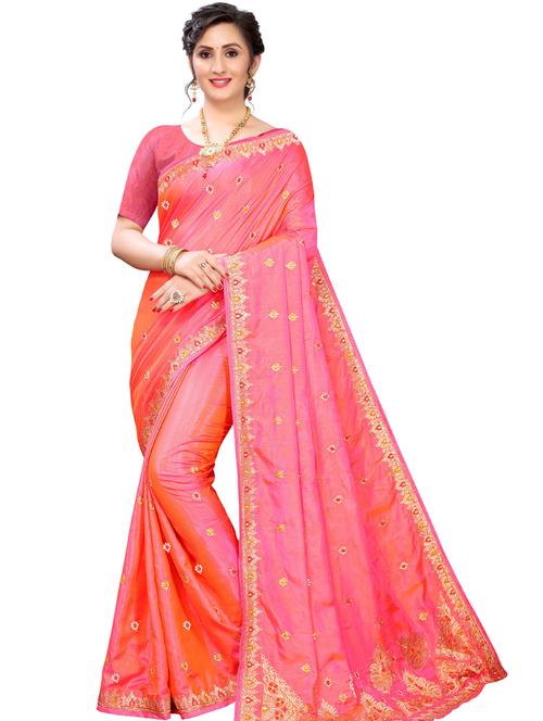 embroidered saree with blouse - 20190286 - Very Small Image - 1