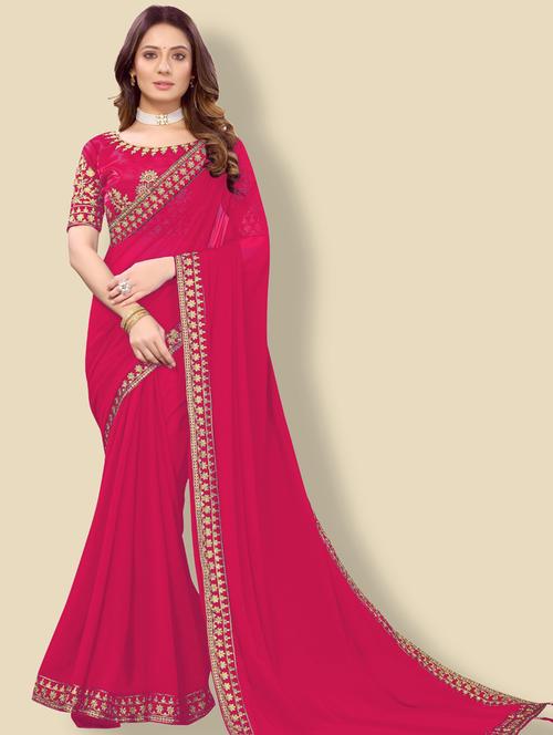 embroidered saree with blouse - 20190315 - Very Small Image - 1