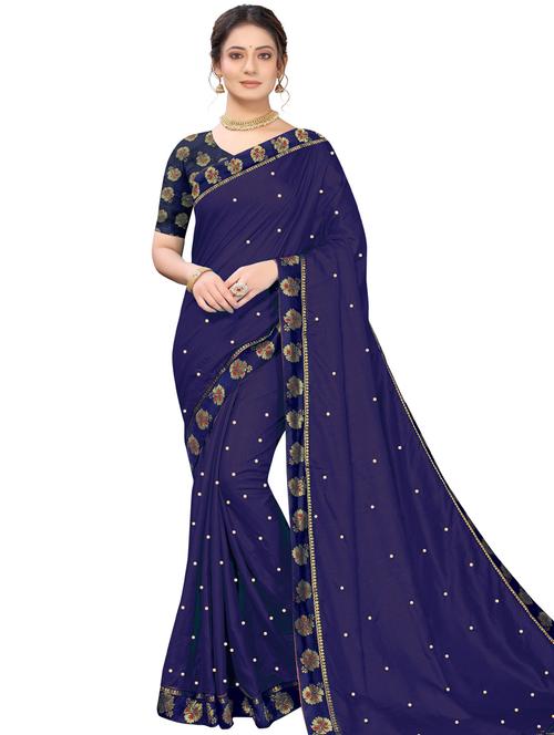 embroidered saree with blouse - 20190390 - Very Small Image - 1