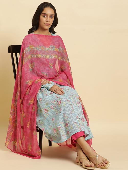 pink printed dupatta - 20190401 - Very Small Image - 1