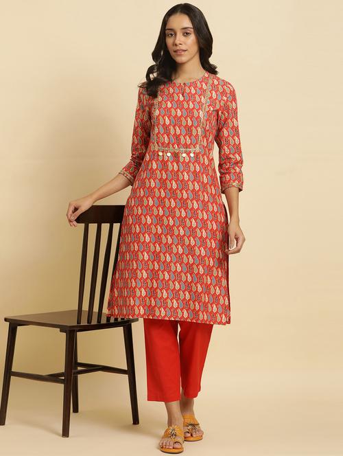 women's straight kurta - 20190467 - Very Small Image - 1