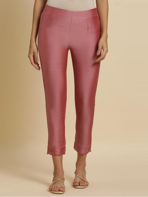mid rise solid crop pant - 20190897 - Very Small Image - 1