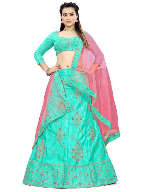 embroidered panelled lehenga choli set with dupatta - 20190928 - Very Small Image - 1