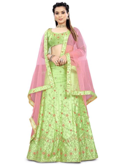 embroidered panelled lehenga choli set with dupatta - 20190930 - Very Small Image - 1