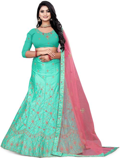 embroidered panelled lehenga choli set with dupatta - 20190931 - Very Small Image - 1