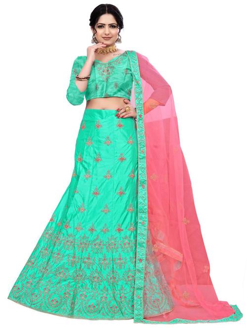 embroidered panelled lehenga choli set with dupatta - 20190937 - Very Small Image - 1