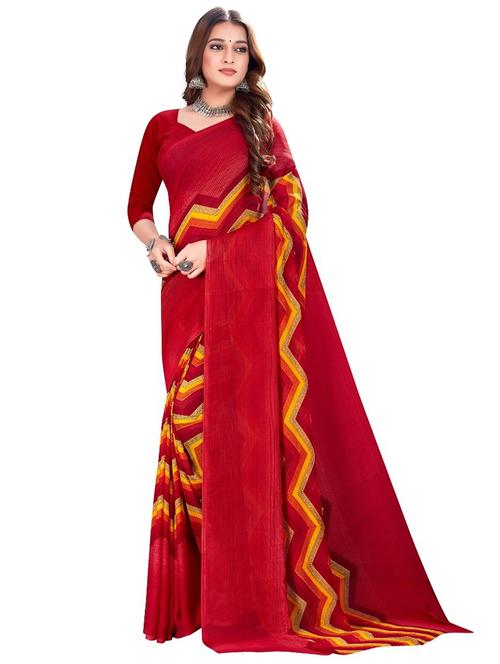 chevron printed saree with blouse - 20191020 - Very Small Image - 1
