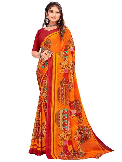 printed saree with blouse - 20191025 - Very Small Image - 1