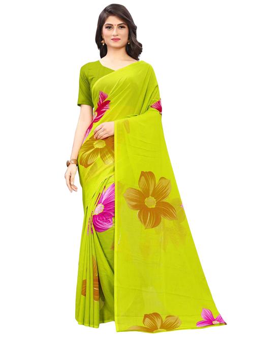 floral printed saree with blouse - 20191257 - Very Small Image - 1