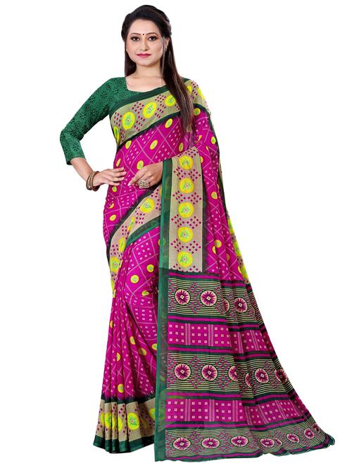 printed saree with blouse - 20191258 - Very Small Image - 1