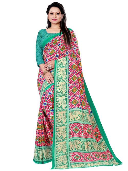 printed saree with blouse - 20191265 - Very Small Image - 1