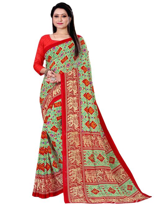 printed saree with blouse - 20191266 - Very Small Image - 1