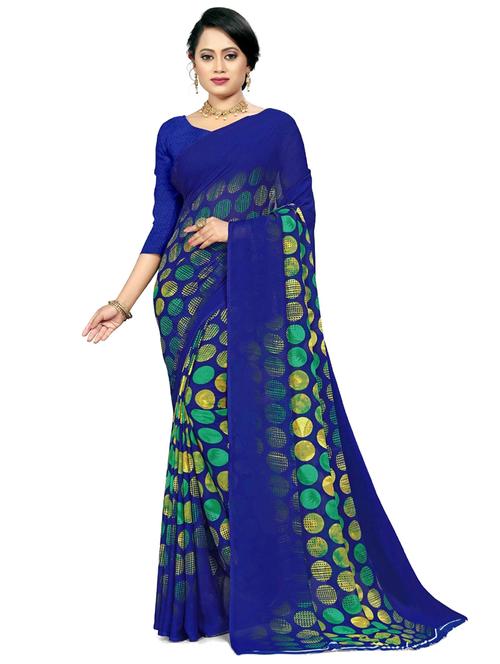 printed saree with blouse - 20191275 - Very Small Image - 1