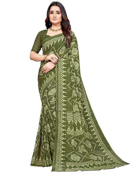 printed saree with blouse - 20191285 - Very Small Image - 1