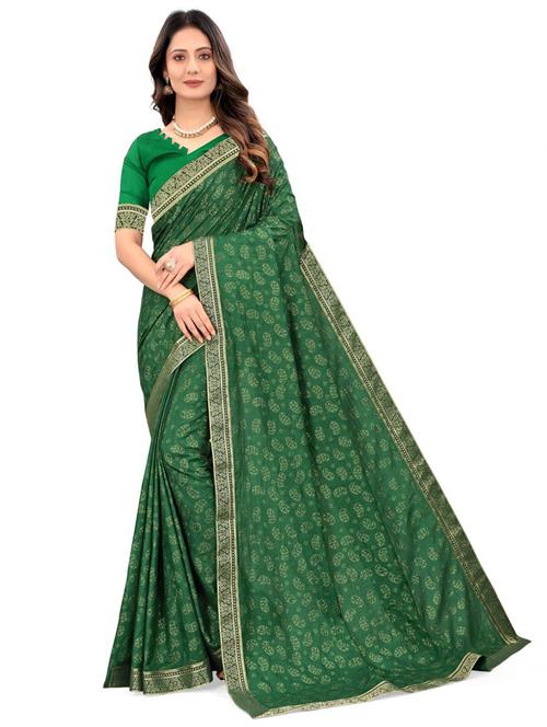 foil printed saree with blouse - 20193138 - Very Small Image - 1