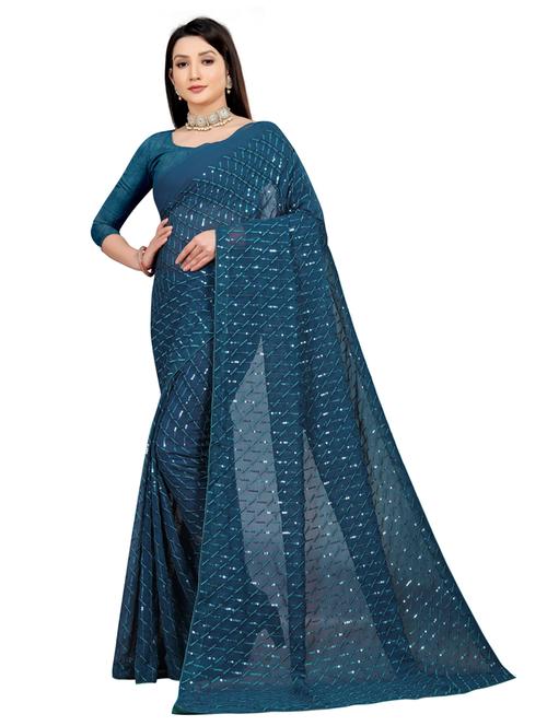 tonal embroidered saree with blouse - 20193167 - Very Small Image - 1