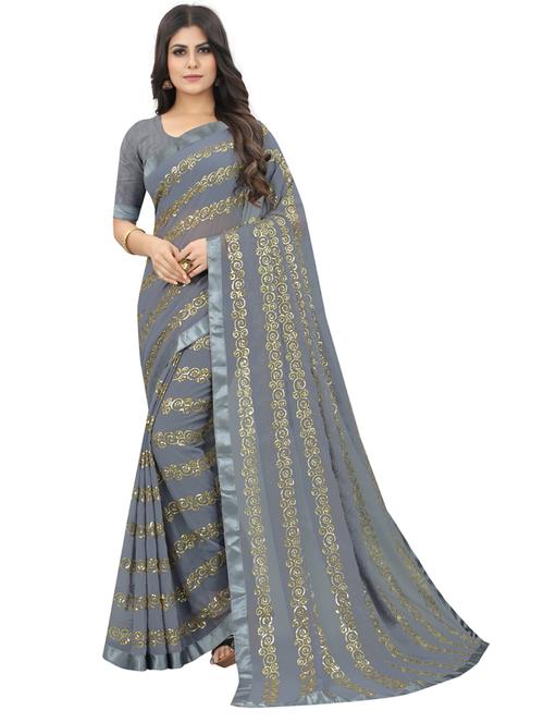 embroidered saree with blouse - 20193180 - Very Small Image - 1