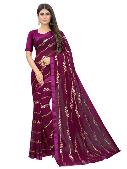 embroidered saree with blouse - 20193196 - Very Small Image - 1